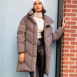 Aritzia Wilfred Cloud Puff Long - Stone Taupe